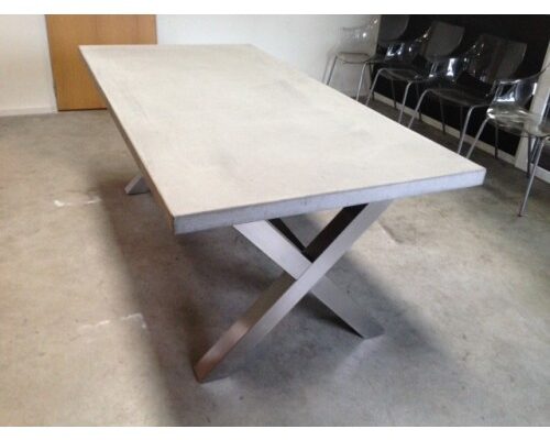 Wonderlijk Beton tafel RVS kruisframe rvs kruispoot tafel xframe tafel KK-73