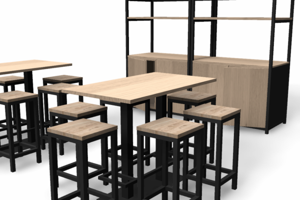 Koffiemeubel met bartafel en krukken5